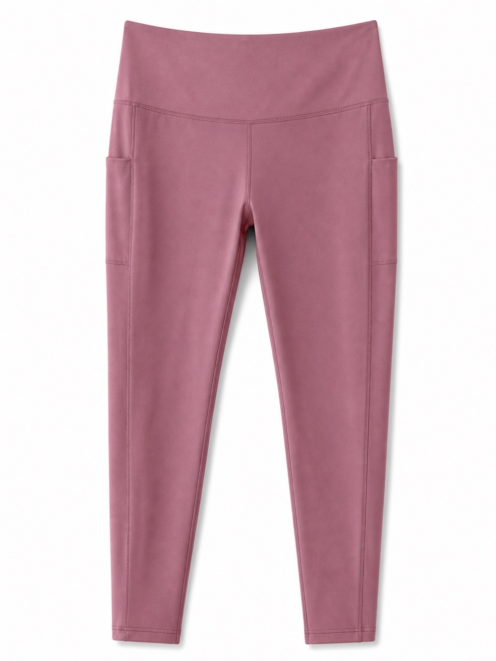 Fengbay High Waisted Leggings Large Pink Mauve Pocket Stretch Activewear